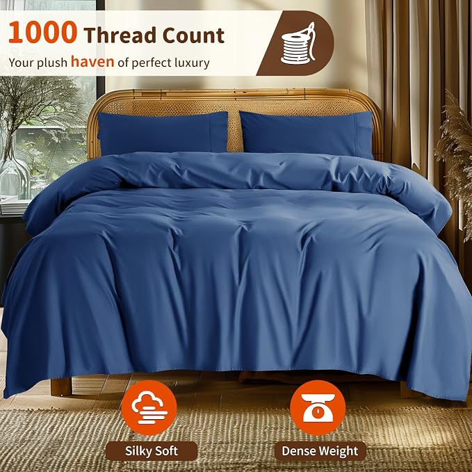 LBRO2M Split King Sheet Sets for Adjustable Bed 1000 Thread Count 100% Egyptian - Image 2