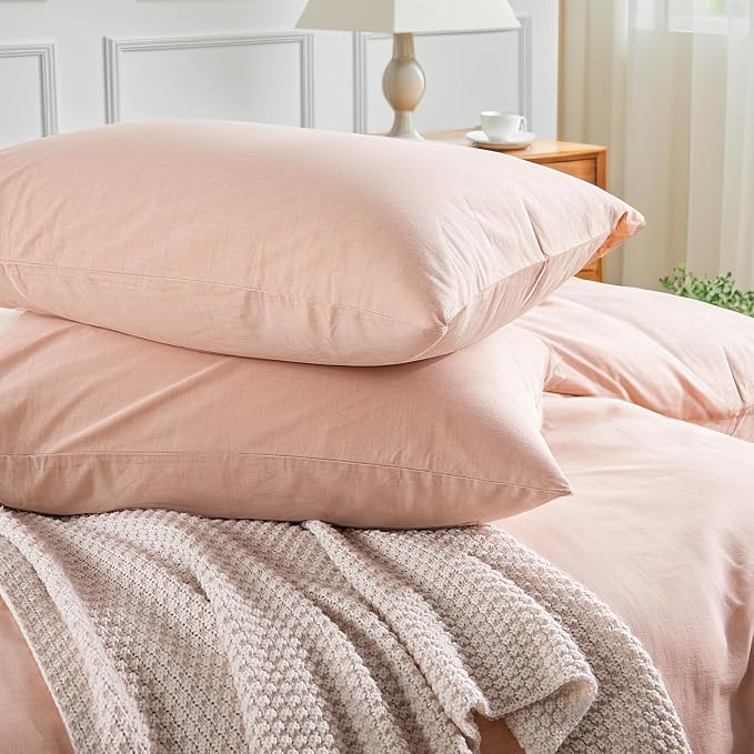 NEXHOME PRO Duvet Cover Set Oversized Queen 92"x98" Linen Look Textured Organic - Image 7