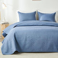 Akkialla King Quilt Bedding Set, Bluish Grey Ultrasonic Quilt Set, Lightweight by akkialla