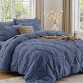 Sasttie King Size Comforter Set, 7-Piece Bed in a Bag, Pintuck Bedding Set by SASTTIE