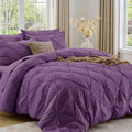 Sasttie California King Comforter Set, 7-Piece Bed in a Bag Cal King, Pintuck by SASTTIE