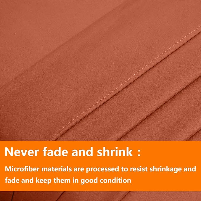 TAIMIT Burnt Orange Twin Size Comforter Set - Image 7