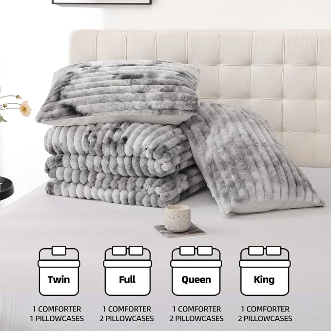 Smoofy Fluffy King Size Comforter Set 3 Pieces - Image 7