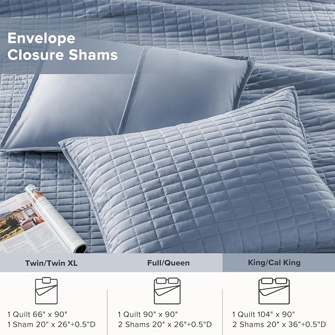 Comfort Spaces Kienna Quilt Set- Double Sided Stitching Design Summer Blanket - Image 5