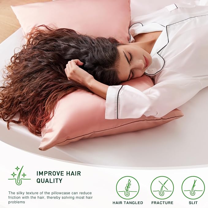 Love's cabin Satin Pillowcase Set of 2 King Size 20x36, Cooling Pillow Covers - Image 4