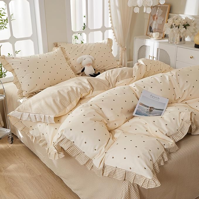 mixinni Floral Duvet Cover Set Twin Size – 100% Cotton 3-Piece Bedding Set - Image 5