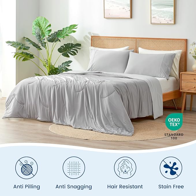 Cozy Bliss Cooling Comforter Queen Size, Reversible Lightweight Cooling Blankets - Image 6