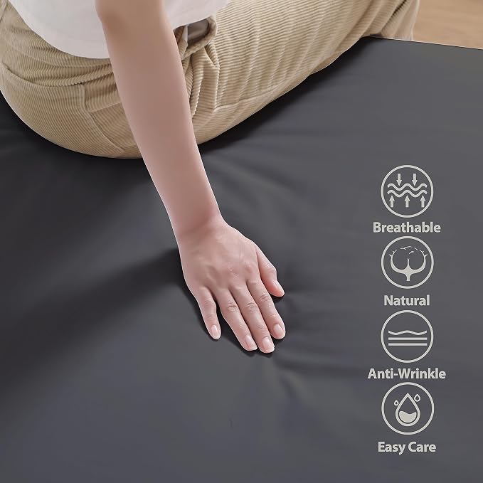 Zaizaihome 100% Egyptian Cotton Fitted Sheet Full Size, 600 Thread Count - Image 2