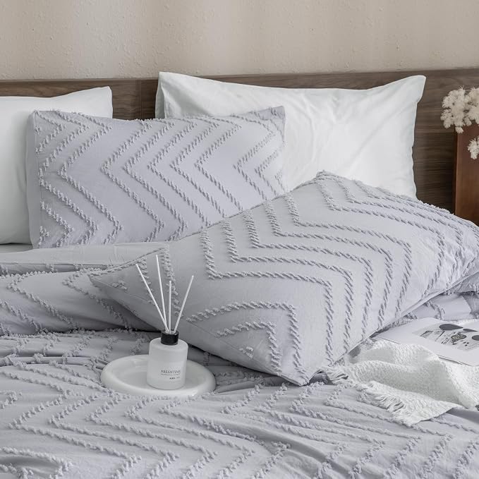 Andency Silver Grey California King Size Comforter, Cal King Boho Grey Soft - Image 4