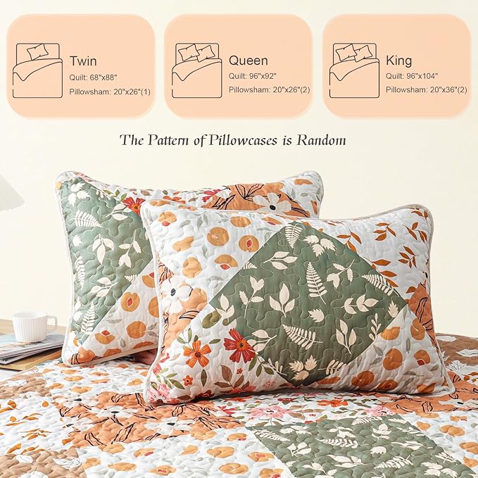 Whale Flotilla Patchwork Quilts Queen Size, Extra Soft Boho Floral Bedspreads - Image 6