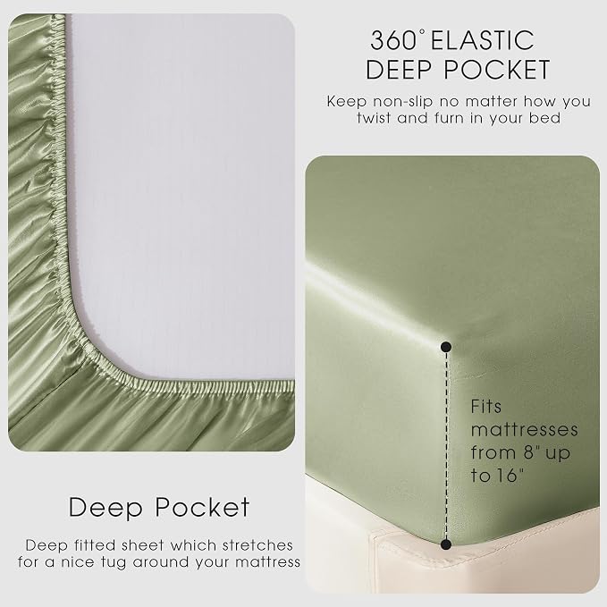 FreshCulture Satin Sheets King Size - Image 4