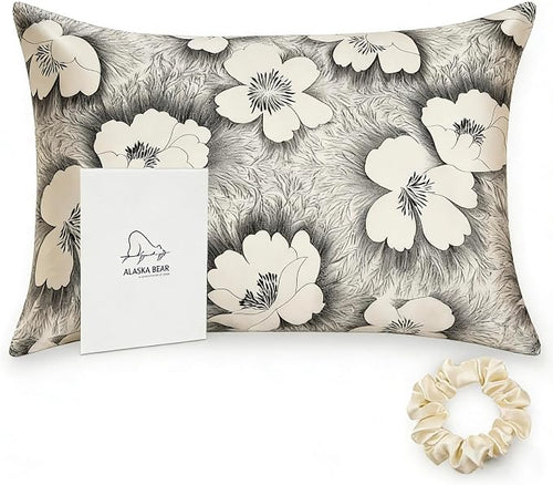 ALASKA BEAR Natural Silk Pillowcase, Hypoallergenic, 19 Momme, 600 Thread Count by ALASKABEAR