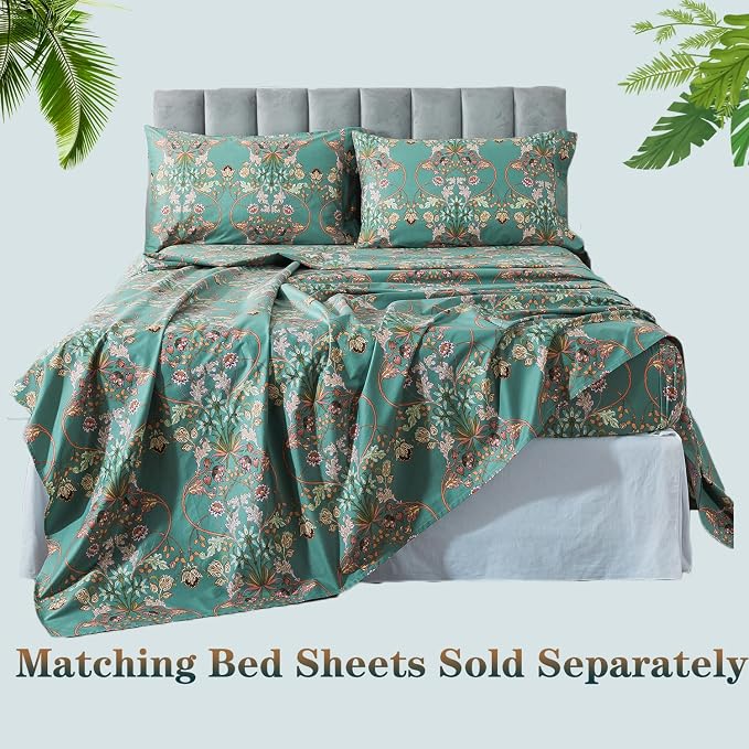 FADFAY Twin XL Duvet Cover Set Button Closure Floral Bedding Set 100% Cotton - Image 7