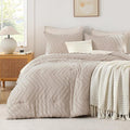 Andency Linen Comforter Set Full Size, Boho Soft Warm Tufted Bedding Comforter by Andency