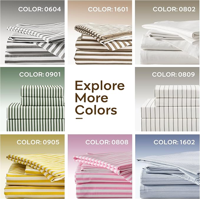 JELLYMONI 100% Natural Cotton 3pcs Striped Duvet Cover Sets - Image 7