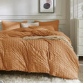 JELLYMONI Burnt Orange Duvet Cover Full Size, Soft Breathable Seersucker Duvet by JELLYMONI