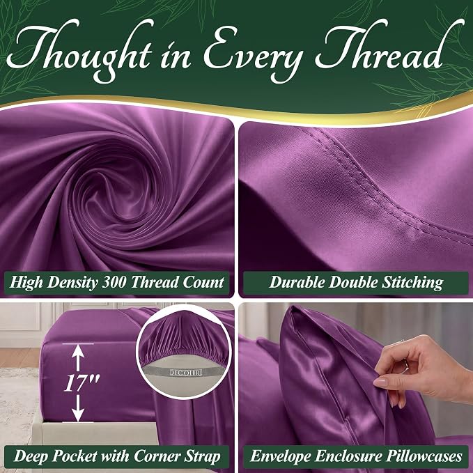 DECOLURE 100% Viscose Derived from Bamboo Sheets Full Size - Image 4