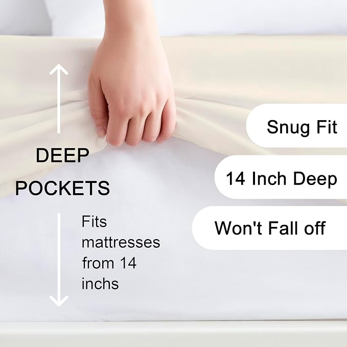 Hotella 100% Microfiber Twin Size Fitted Sheet Only, Ultra Soft Hotel Quality - Image 2