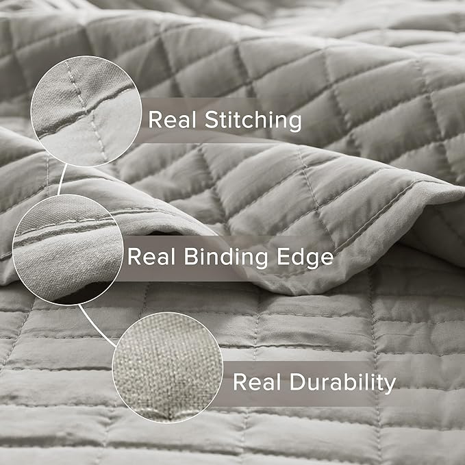Comfort Spaces Kienna Quilt Set- Double Sided Stitching Design Summer Blanket - Image 4