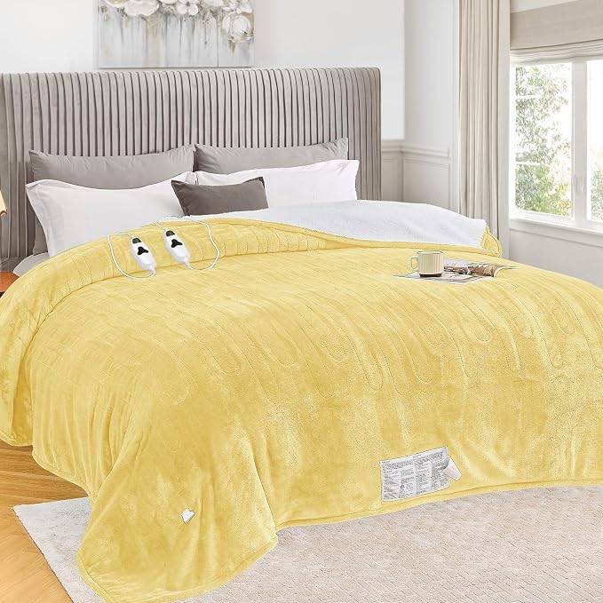 greenoak Heated Blanket Electric Queen Size 84"X90" Dual Control, Heating by Greenoak