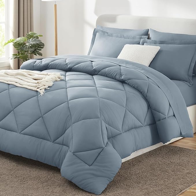CozyLux Full Size Comforter Sets Dusty Blue by CozyLux