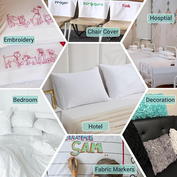 ZPECC White Pillow Cases Queen Size Set of 4, 20x30 Envelope Closure Pillowcases - Image 6