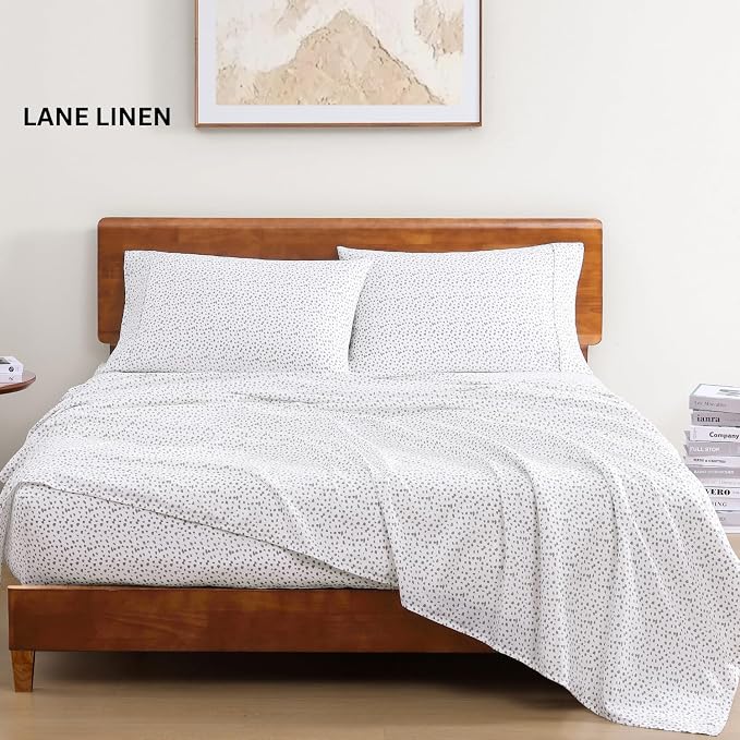 Lane Linen 100% Organic Cotton White King-Sheets Set, 4-Piece Long Staple - Image 2