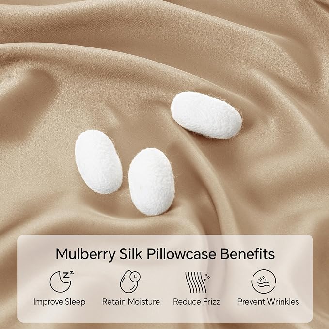 INFIIXSO Silk Pillow Cases 2 Pack Standard Size, Ultra Smooth & Soft Mulberry - Image 2