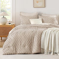 Andency Khaki Oversized King Comforter Set 120x98, Boho Oversize King Soft Warm by Andency
