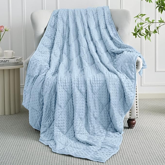 Mr. Sandman Weighted Blanket for Adults, Minky Dots Heavy Blanket for Women - Image 8