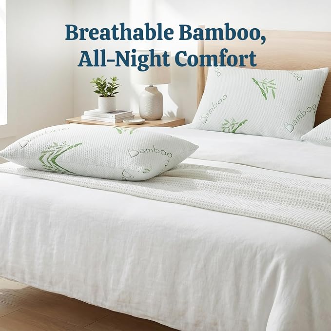 OMEO 2 Pack King Size Rayon Derived from Bamboo Pillow - Image 6