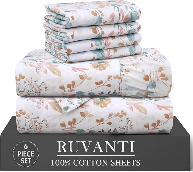 RUVANTI 6 Pcs Cotton Sheets by Ruvanti