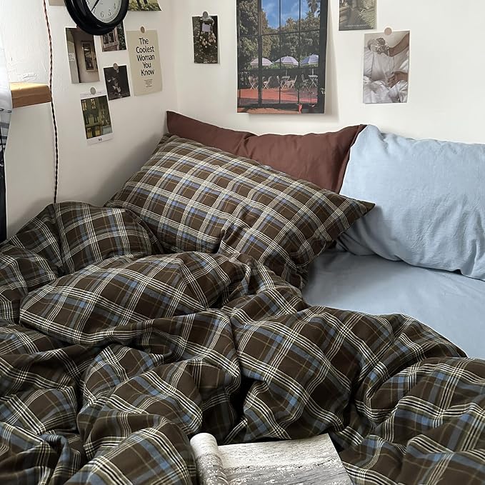 mixinni Vintage Buffalo Plaid Duvet Cover Set Full Size - Image 3