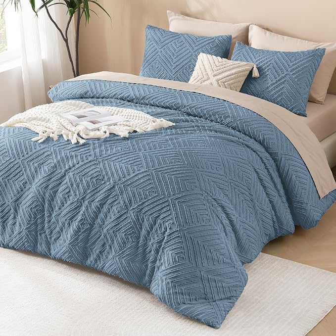 Andency Blue Comforter Set Full Size, 3 Pieces Boho Lightweight Fluffy Bedding - Image 6