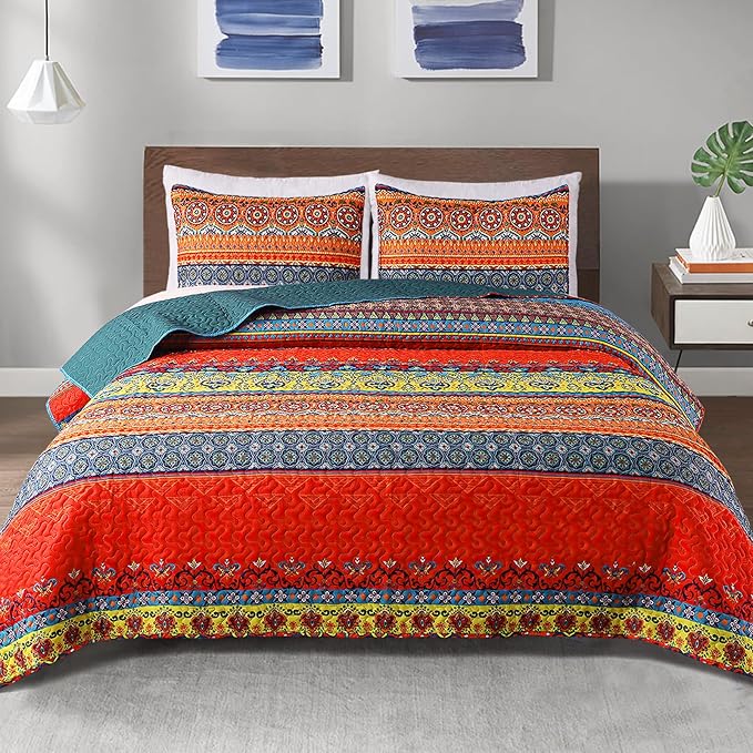 Exclusivo Mezcla Reversible Boho Quilts Twin Size by ExclusivoMezcla