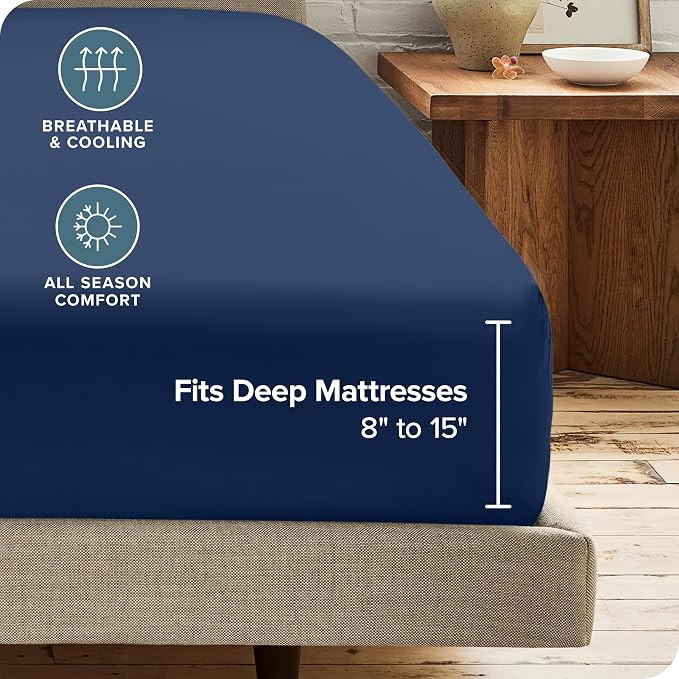 Bare Home 2-Pack Fitted Bottom Sheets Twin - Image 4