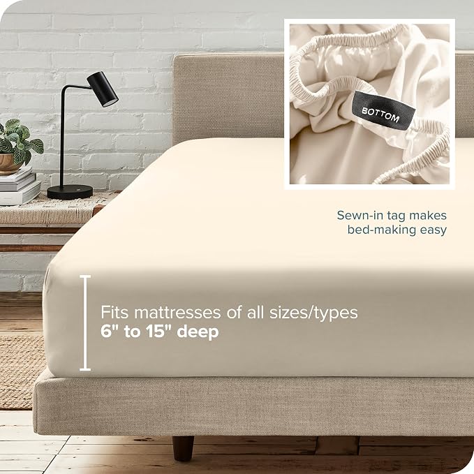 Bare Home Fitted Bottom Sheet Full XL Size - Image 6