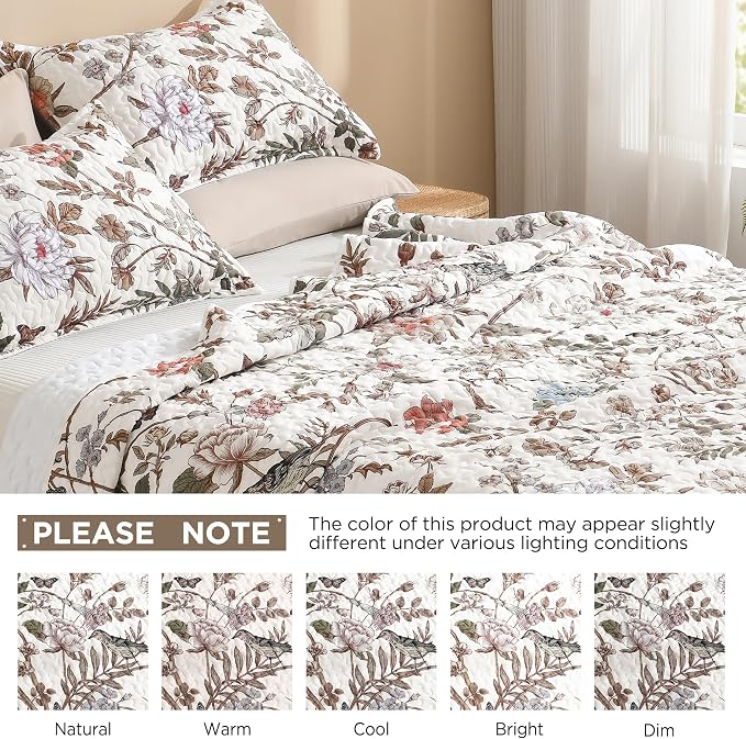 Litanika Floral White Quilt Queen Size - Image 8