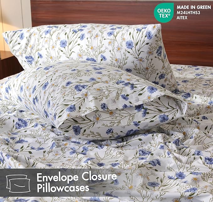 RUVANTI 100% Cotton Sheets – Twin XL Size Percale Bedding, Cooling & Breathable - Image 5