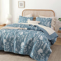 JANZAA Quilt King Size Mineral Blue Quilt Bed Spread Boho Quilt by JANZAA