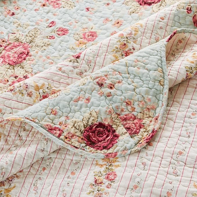 Greenland Home Antique Rose 100% Cotton Heirloom-Quality Quilt Set, 3-Piece - Image 5