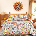 Yiran Fall Floral Quilt Set Queen Size, 3 Pieces Soft Lightweight Microfiber by Yiran
