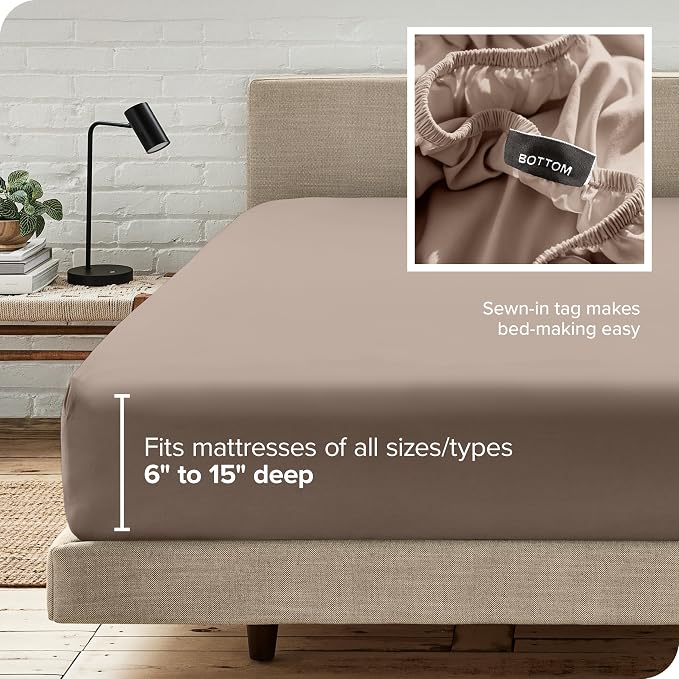 Bare Home Fitted Bottom Sheet Twin Size - Image 6