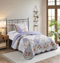 Brilliant Sunshine Rose Violet Patchwork, 2-Piece Quilt Set by BrilliantSunshine