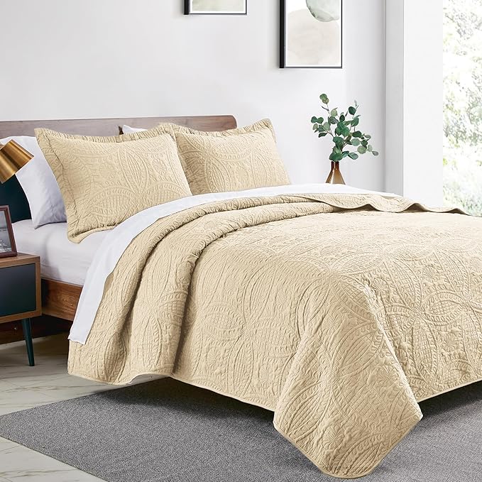 Love's cabin Quilts for Queen Bed Camel Bedspreads - Image 2