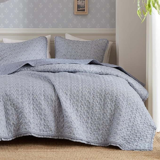 Madison Park Vintage Floral Quilt Set Queen Size, Reversible Bedding & by MADISONPARK