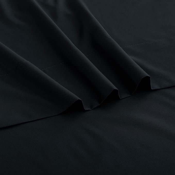 Sfoothome Queen Flat Sheet Black Top Sheet, Premium Hotel 1-Piece, Luxury and - Image 3