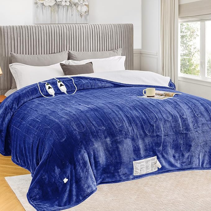 greenoak Heated Blanket Electric Queen Size 84"X90" Dual Control, Heating by Greenoak