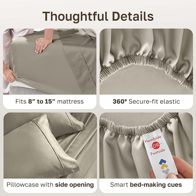 California Design Den Soft 100% Cotton Bed Sheets Twin XL Set, 400 Thread Count - Image 6