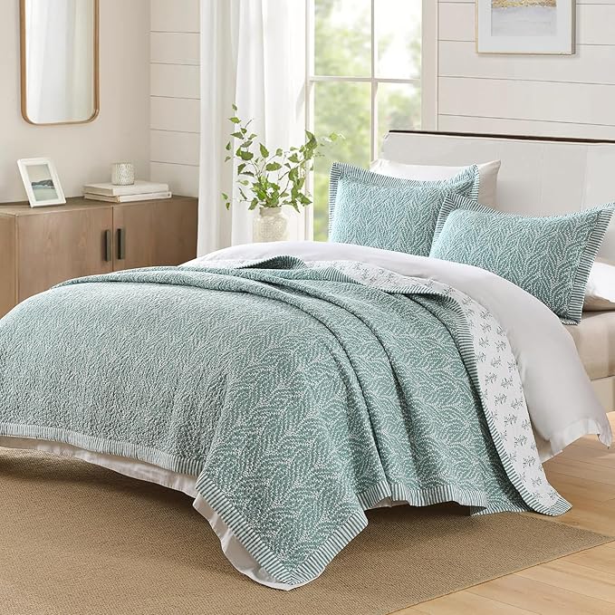 SahSahCasa Quilt Set Queen Size, 100% Cotton Quilt Bedding Set Bedspread - Image 2